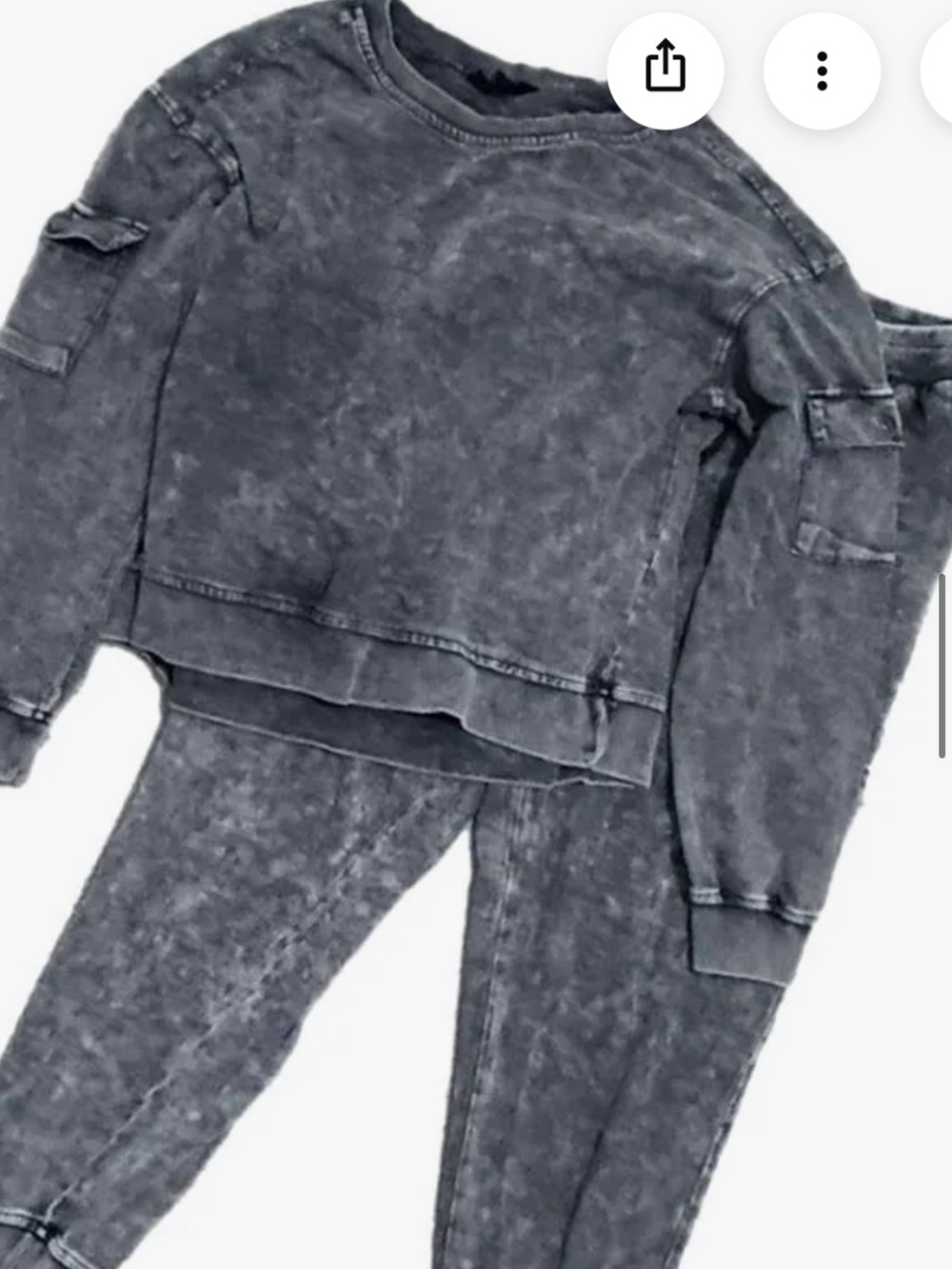 Jane and Delancey Washed Charcoal Sweatshirt Set